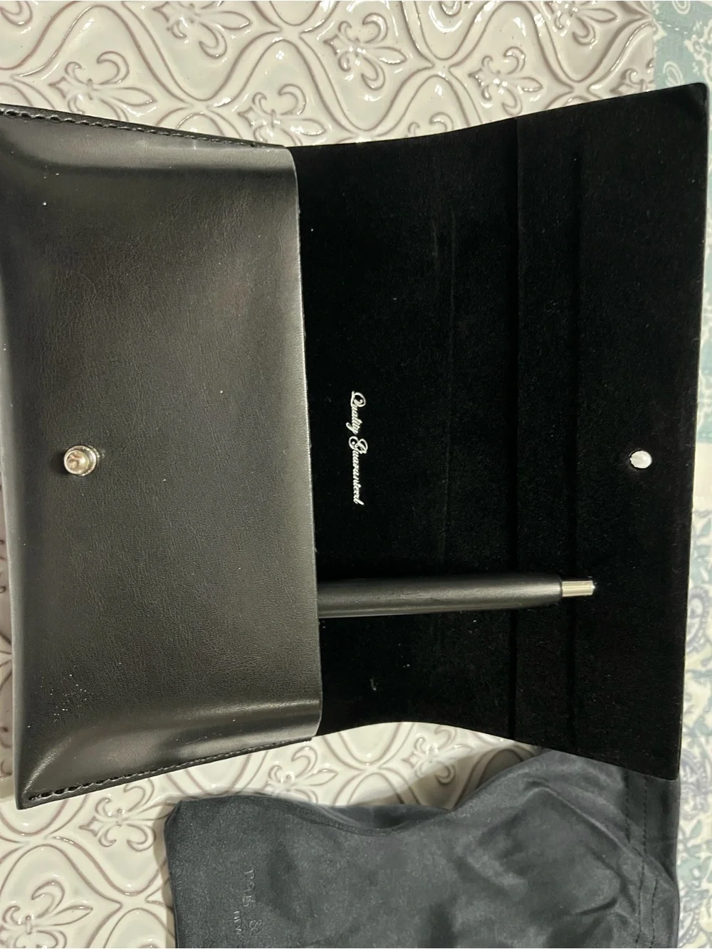 rag & bone Black Leather Long Eyewear Case (Glasses not included)